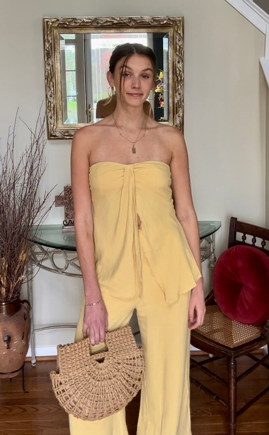 Yellow 2-Piece Linen Set